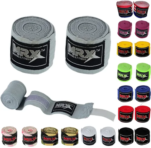 Miniatura 5 de MRX BOXING & FITNESS Boxing Hand Wraps Semi-Elalstic Multi Colors Great for MMA Boxing Muay Thai Kick Boxing Training 118, 160, 180 Length