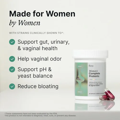 Miniatura 2 de Evvy Probiótico Completo 3 en 1 para Mujeres Suplemento Probiótico Diario para Reducir la Hinchazón Apoya la Salud Intestinal, Urinaria