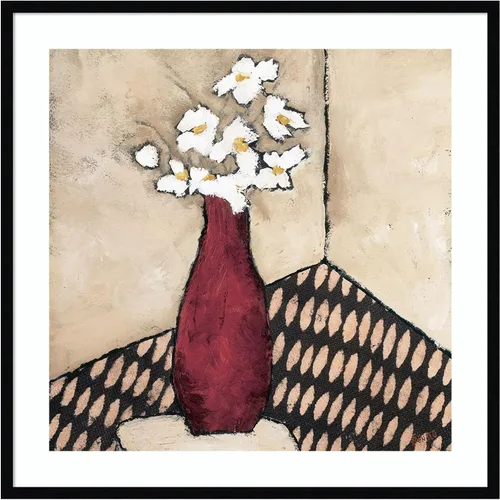 Miniatura 10 de Amanti Art Framed Wall Art Print 28x28 Retro Red Vase by Judi Bagnato, Abstract Wall Art, Modern Contemporary Decor, Medium Poster Painting Artwork
