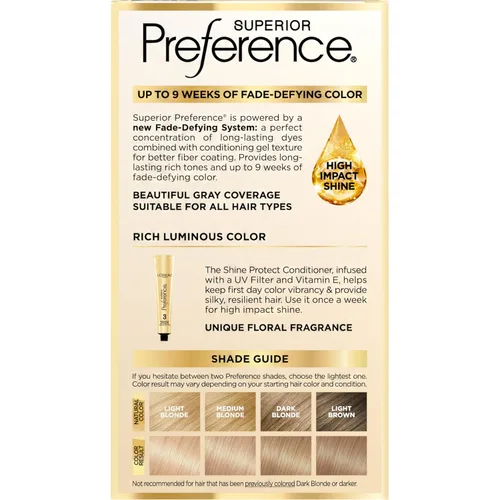 Miniatura 145 de L'Oreal Paris Superior Preference - Tinte permanente luminoso que desafía la decoloración, tinte para el cabello hasta 9 semanas de resplandor, 09