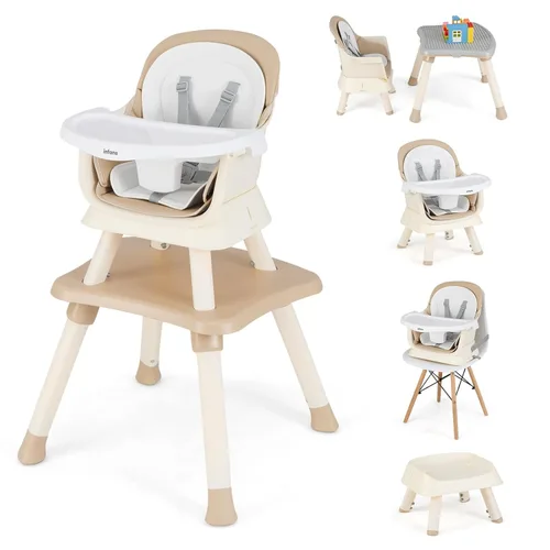 Miniatura 11 de INFANS Silla Alta 8 en 1 para Bebé, Silla Alta Convertible para Bebés y Niños Pequeños, Asiento Elevador de Comedor para Bebés, Mesa de Bloques