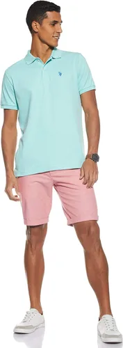 Miniatura 6 de US Polo Assn Camisa entretejida de color sólido para hombre