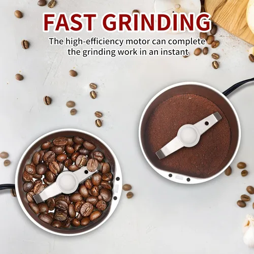 Miniatura 4 de Molinillo de café eléctrico, 200 W, cabezal de corte de acero inoxidable 304, portátil, molinillo de especias para el hogar, 28,000 RPM, puede hacer