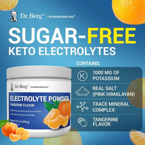 Miniatura 7 de Dr. Berg Zero Sugar Hydration Keto Electrolyte Powder - Mejorado con 1000 mg de potasio y sal rosa real del Himalaya (no sal de mesa) - Suplemento