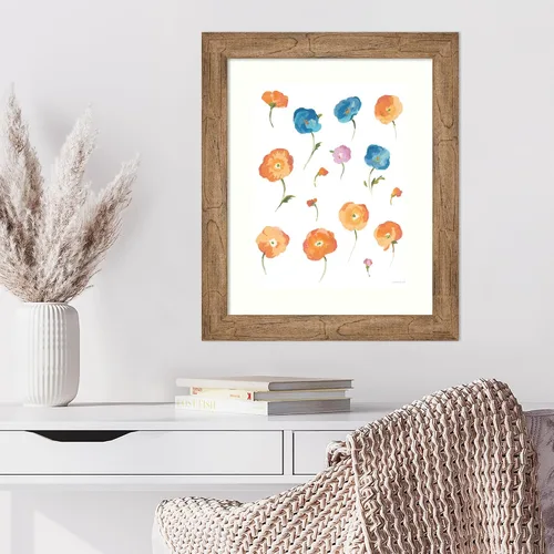 Miniatura 4 de Amanti Art Framed Wall Art Print 24x20 Retro Flowers II by Danhui Nai, Flowers Wall Art, Modern Contemporary Decor, Small Poster Painting Artwork