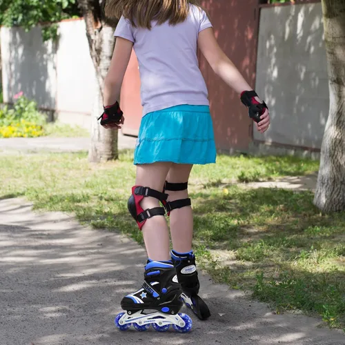 Miniatura 7 de Patines en línea para niños, niñas y jóvenes, todas las ruedas iluminadas con marco de aluminio para principiantes de 5 a 12 años, perfectos