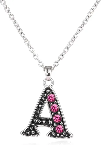 Kjiasiw Collares con inicial para mujeres y niñas, collar con colgante de la A a la Z, chapado en plata, circonita cúbica, collar de joyería para