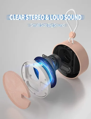 Miniatura 7 de INSMY C12 IPX7 Altavoz Bluetooth Impermeable para Ducha, Altavoz Pequeño Portátil, Altavoces Bluetooth Inalámbricos Sonido Fuerte y Claro Compatible