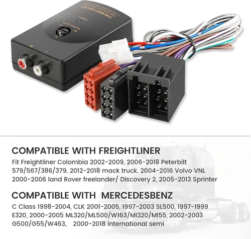 Miniatura 3 de NuIth Añade un amplificador Adaptador de arnés de radio ISO de 16 pines para Freightliner 2004-2021/Kenworth 2008-2020/Mercedes Benz