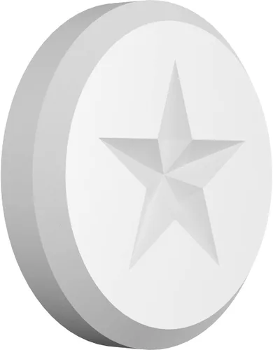 Ekena Millwork ROSP040X040X075GRY07 - Roseta estándar de estrella Grayson con borde biselado, 4 pulgadas de ancho x 4 pulgadas de alto x 3/4