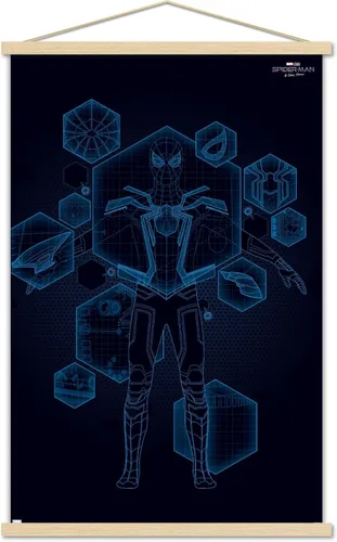 Miniatura 16 de Trends International Marvel Spider-Man: No Way Home - Póster técnico de pared, 22.4 pulgadas de largo x 14.7 pulgadas, versión enmarcada de madera