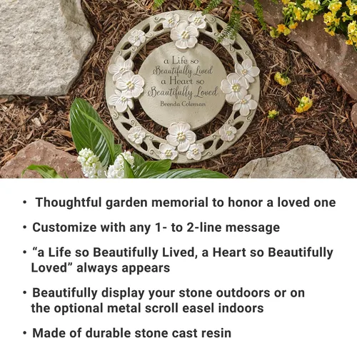 Miniatura 6 de Let's Make Memories Piedra de jardín personalizada de una hermosa vida - Garden Memorial