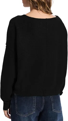 Miniatura 4 de FAlABLE - Suéter para mujer con hombros descubiertos y cuello barco, pullover holgado de manga larga, acogedor de punto, para otoño e invierno, tops