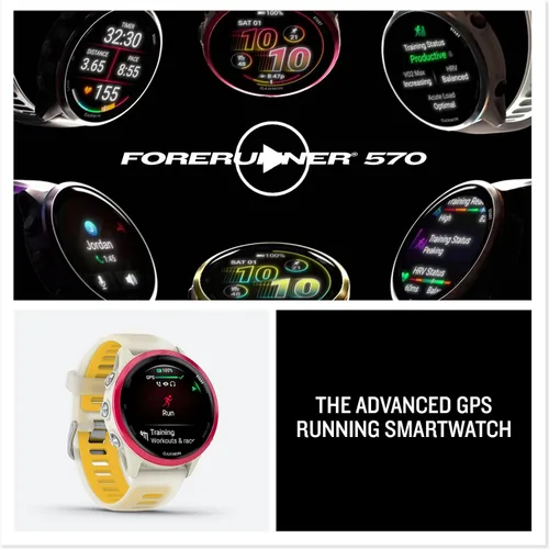 Miniatura 8 de Garmin® Forerunner® 570, 42mm, Reloj inteligente avanzado GPS para correr y triatlón, pantalla AMOLED, funciones de entrenamiento y recuperación