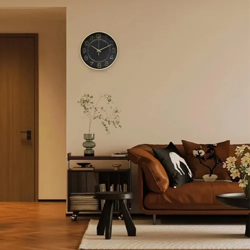 Miniatura 4 de HZDHCLH Reloj de pared de 12 pulgadas, funciona con pilas, movimiento de cuarzo, silencioso y moderno, sin tictac, para sala de estar, dormitorio