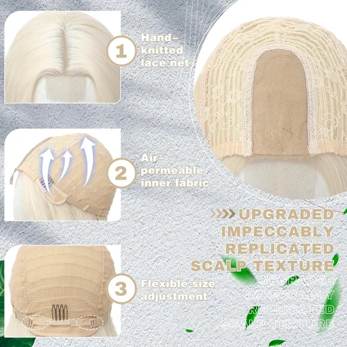 Miniatura 5 de Peluca larga rubia 613 para cosplay, peluca sintética de 28 pulgadas, parte media, regalos realistas, pelucas de fiesta para mujeres, uso diario