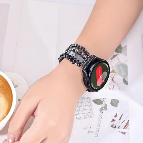 Miniatura 5 de VISOOM Pulsera de cuentas boho compatible con Samsung Galaxy Watch 8/7/6/5/4 de 40/44mm/Active 2 Watch 4 Classic de 42mm para mujer, pulsera