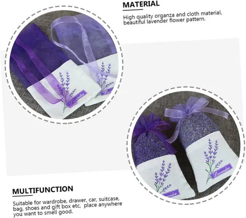 Miniatura 5 de 22 bolsas de muselina con lavanda seca para ambientador de armario, cajón, fragancia y bolsas