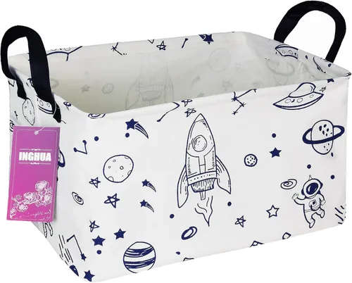 Cesta de Almacenamiento Rectangular Organizador de Tela para Juguetes, Libros, Ropa, Regalos, Mascotas - Perfecto para Hogar, Oficina, Guardería,