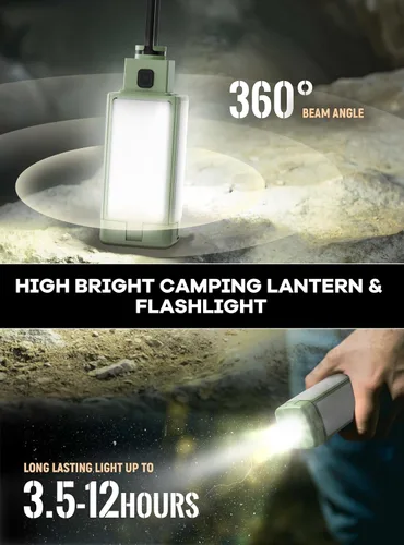 Miniatura 3 de Linterna de campamento, linterna recargable de 3 colores de temperatura, 4 modos de luz, luces de campamento plegables con 4 paneles plegables