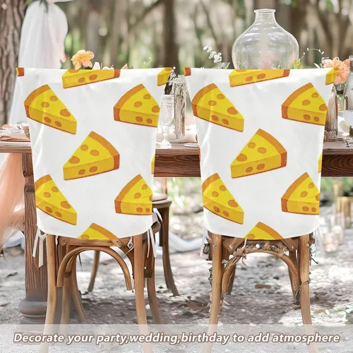 Miniatura 6 de Cartoon Yellow Triangle Cheese Decorative Chair Seat Cover for Dining Room Chairs Soft 19.7x23.6in Chair Slipcovers Cover para sillas de comedor Set