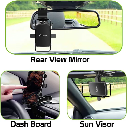 Miniatura 5 de Soporte de teléfono para automóvil, soporte de teléfono celular para automóvil, rotación de 360 grados, soporte de clip para tablero, compatible