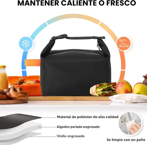 Miniatura 4 de Bolsa de almuerzo para mujeres y hombres, fresca, mantiene la comida fresca, caja de almuerzo, pequeña bolsa enfriadora a prueba de fugas