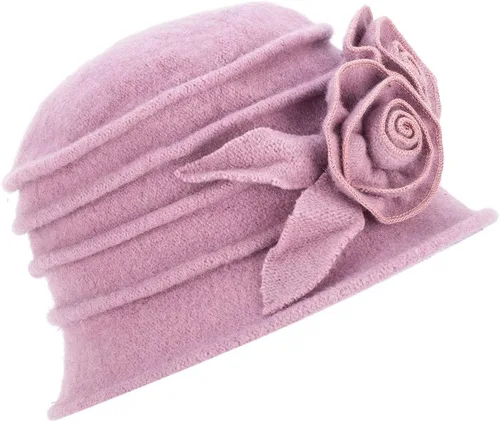 Miniatura 4 de Gorro de lana con diseño de flores Gatsby de los años 20 para mujer, con lazo, para aplastar, A287
