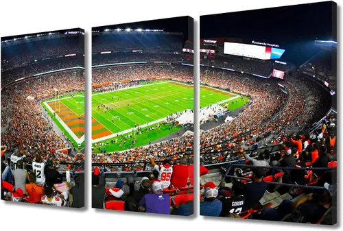 Miniatura 42 de 3 piezas de arte de pared deportivo del equipo de fútbol de los Vikings de Estados Unidos, pinturas de estadios deportivos Minnesota, Estados