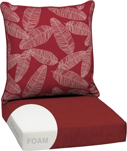 Miniatura 145 de Arden Outdoor Deep Seat Cushion Set, 24 x 24 pulgadas, Cojín para patio resistente al clima, a la lluvia y a la decoloración para silla, sofá y sofá