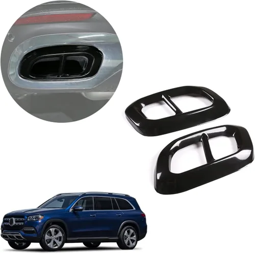 Miniatura 6 de Acero inoxidable para Mercedes Benz GLE 350 GLE 450 GLC GLS W167 X253 X167 2020 Accesorios de tapa de cola de tubo de escape de silenciador exterior