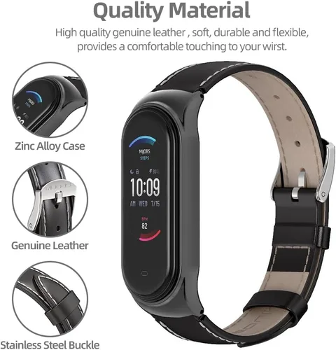 Miniatura 4 de Correa de repuesto de cuero genuino para Amazfit Band 5 Smart Bracelet Watch Accesorios