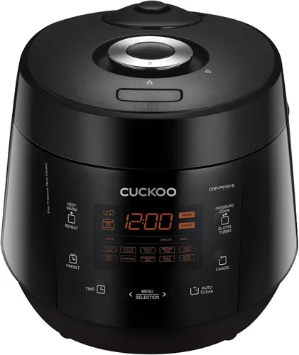 CUCKOO Arrocera de alta presión de 10 tazas sin cocer / 20 tazas cocidas con olla interior antiadherente, máquina de arroz grande con 13 opciones de