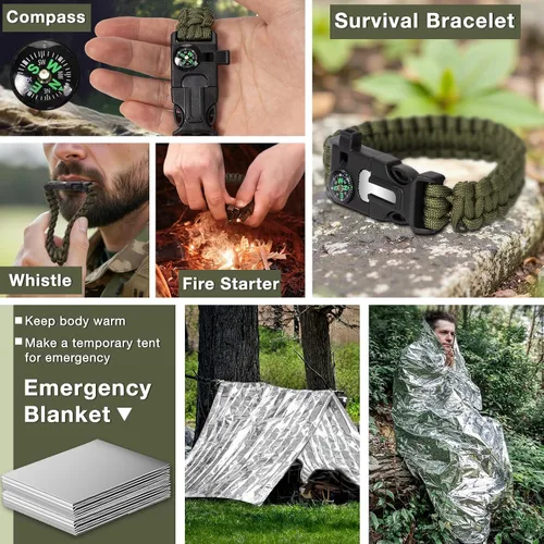 Miniatura 5 de Kits de supervivencia, artículos esenciales de senderismo y campamento, equipo de supervivencia de emergencia, regalos para hombres, regalos