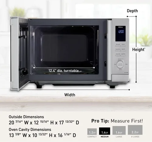 Miniatura 5 de Panasonic NN-SV79MS Horno Microondas de Encimera Inversor Inteligente de 1.4 pies cúbicos que Funciona con Alexa, 1200 Vatios de Potencia con Sensor