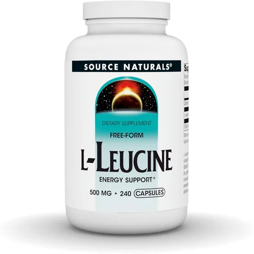 Miniatura 6 de Source Naturals L-leucina, un suplemento de aminoácidos esenciales de forma libre para apoyo energético*, 500 mg - 60 cápsulas