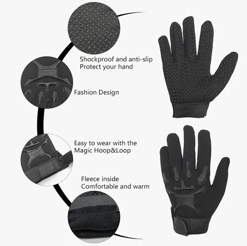 Miniatura 3 de Long Keeper Guantes tácticos de ciclismo para niños, guantes deportivos de pesca antideslizantes para escalada, guantes de dedo completo