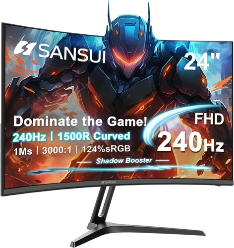 Miniatura 12 de SANSUI Monitor de Gaming de 24 Pulgadas 160Hz FHD 1080P Monitor de Computadora, FreeSync 1ms Contraste 4000:1, Puertos HDMI DP Soporte VESA Monitor