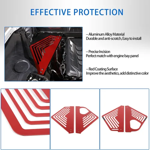 Miniatura 6 de Cubierta de panel de bahía de motor compatible con Chevrolet Corvette C8 Stingray 2020-2024, compartimento de aluminio para motor izquierdo derecho