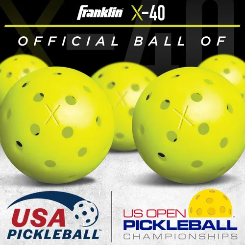 Miniatura 7 de Franklin Sports Juegos de pickleball para principiantes, juegos de 2 + 4 jugadores, paletas de aluminio + bolas de pickleball X-40, aprobadas por