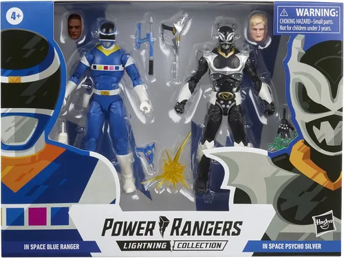 Miniatura 2 de Power Rangers Lightning Collection in Space Blue Ranger Vs. Silver Psycho Ranger, paquete de 2 figuras de acción coleccionables de 6 pulgadas