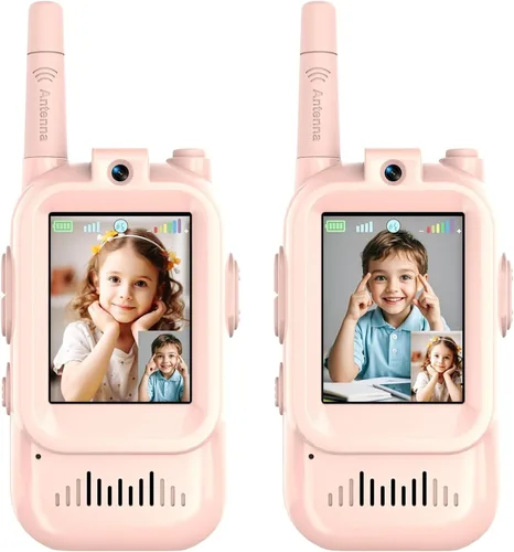 Miniatura 8 de Walkie Talkies para niños, paquete de 2 walkie talkies de video con pantalla de pantalla, radios de juguete recargables para edades de 3 a 12 años