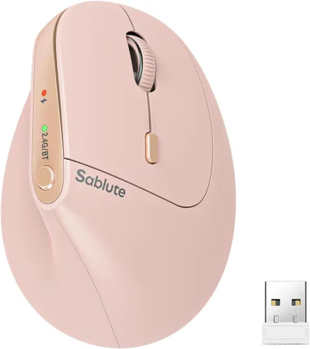 Miniatura 12 de SABLUTE MAM3 - Ratón ergonómico, mouse Bluetooth para manos pequeñas/medianas, conectividad de doble dispositivo para computadora/portátil, mouse