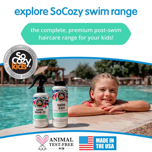 Miniatura 7 de SoCozy - Espray acondicionador sin enjuague y tratamiento para cabello de niños (8 onzas líquidas) que protege y repara daños causados por