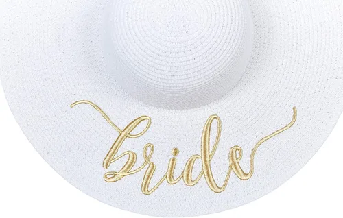 Miniatura 4 de Sombrero de paja bordado para mujer, regalo de despedida de soltera, luna de miel