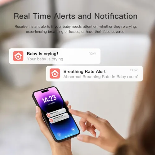 Miniatura 6 de iBaby i7 Smart Baby Monitor, monitor de bienestar para bebés: respiración de pista, patrón de sueño - Cámara WiFi de 1080p, vista de 360°, visión