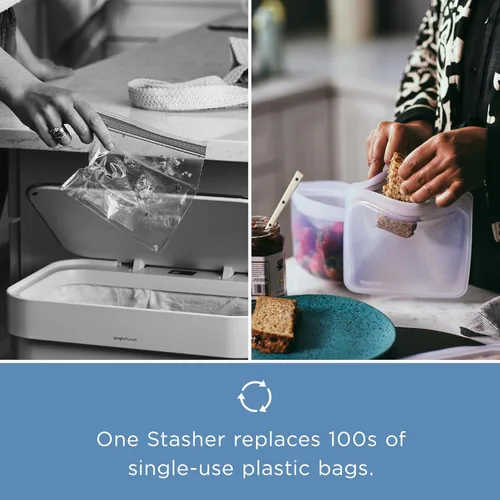 Miniatura 5 de Stasher Silicone Reusable Storage Bag, Sandwich Bag, Reusable Freezer Bags, Microwave, Dishwasher, Oven Safe, Sous Vide, Lunch Container, Eco