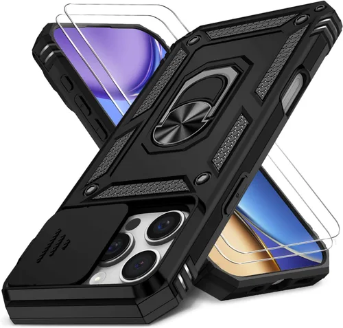 Miniatura 24 de Funda HakkTaoo para iPhone 13/iPhone 14 de 6.1 Pulgadas con Funda Deslizante para Cámara + Protector de Pantalla (2 Paquetes), Funda Protectora a