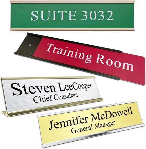 Miniatura 8 de Placa de identificación grabada para oficina, elegante y personalizada para letrero de puerta o pared, placa de nombre de puerta con adhesivo