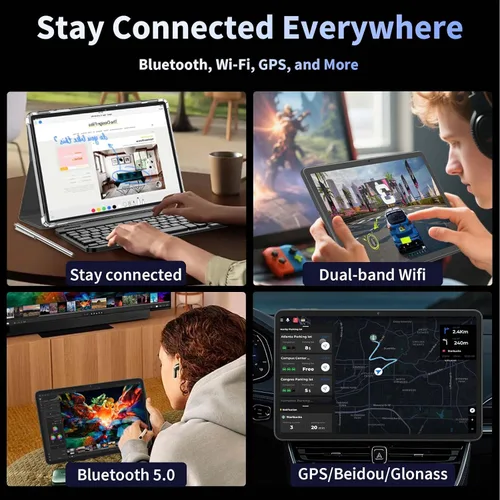 Miniatura 8 de Tablet 2025 de 12 pulgadas, tabletas Android 15 con teclado, 24GB+256GB+2TB Expand, pantalla 2K, Tablet PC con WiFi 5G, Octa-Core, 8000mAh, BT5.0